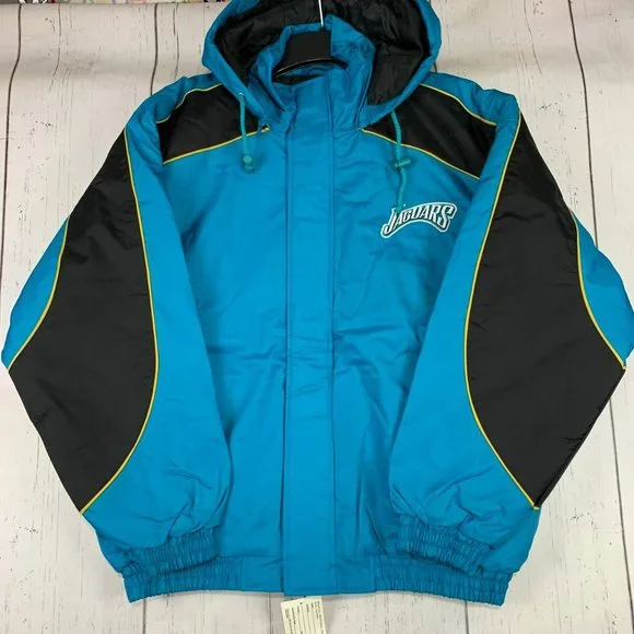 Vintage Jacksonville Jaguars Medium Jeff Hamilton Puffer Removable Hoodie Men - Picture 6 of 6